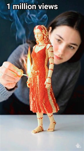 Hyper Realistic Matchstick Woman Fire Transformation 🔥 | Satisfying Art Burn #viral #shorts #ai