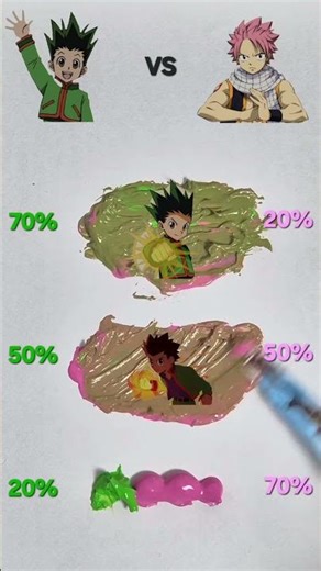 Guess The Mixed Color of Shonen Anime 7 Gon Freecss vs Natsu Dragneel #gonfreecss #satisfying