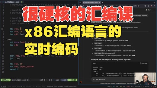 x86汇编语言的实时编码 中英字幕 1080P