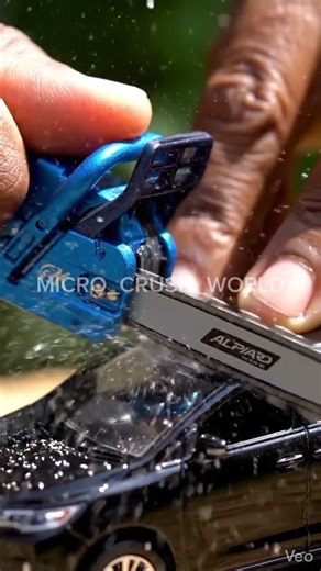 Tiny Chainsaw vs Mini Car Alphard– The Most Satisfying Micro Destruction! 😱