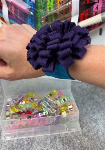 This has to be one of my fav sewing accessories - a fabric clip wrist holder. Find the full handy dandy tutorial on my YouTube channel #sewingtiktok #sewingaccessories #favoritesewingtools