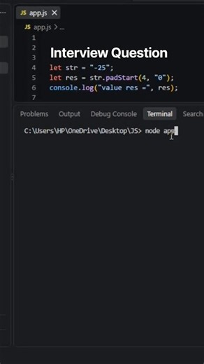JavaScript padStart() with Negative Number | String padStart() | JavaScript Tutorial | Part-585