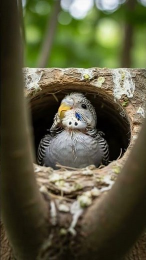 Tiny Budgie Chick Nest Box Footage #DreamScreenAI #shorts #viral #trending #like #nest #cute #parrot