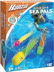 BANZAI 6 Piece Aqua Dive Sea Pals Water/Pool Toy Dive Set