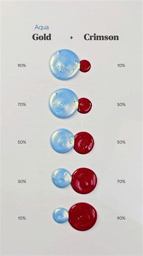 5 mind-blowing color combos, starting with Aqua Gold Crimson color Shades 😍 #colormixing #painting