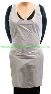 [Hot Item] Biodegradable White Color Disposable Adult Apron for Kitchen Cleaning, Hair Salon