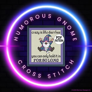 Humorous Gnome in Purple Robe | Beginner Friendly DIY Decor | Cross Stitch Pattern PDF Download - Etsy