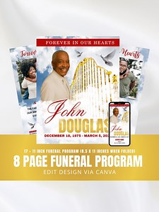 Blaue und rote Trauerkarte für Nachrufe, Beerdigung Programm (Digitale Datei) - Etsy.de