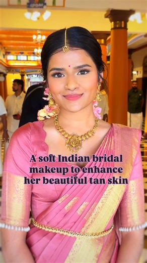EVENT & BRIDAL Makeup & Hair Artist on Instagram: "A Soft Indian Bridal Makeup to enhance my bride Logesh’s beautiful tan skin for her temple wedding ceremony ✨ Hairstyling by @met.hairstyler Saree draping by @stsareedrapist . . . . . #indianbridalmakeupmalaysia #bridalmakeupmalaysia #malaysianindianbridal"