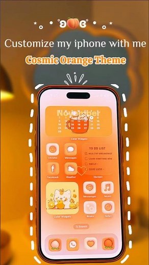 iOS26 Aesthetic Customization 🧡 home screen, lock screen Setup #yt#ytshorts #aesthetic #asmr