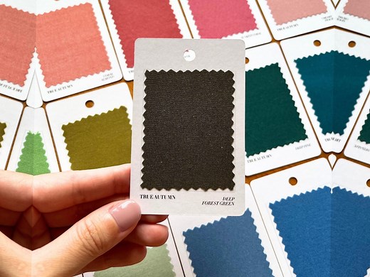Seasonal Color Fabric Swatch Cards • 35 Cloth Swatches With Names • Personal Color Analysis Palette • Color Matching, Wardrobe Guide, Gift - Etsy