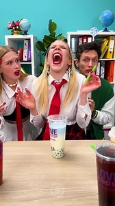 Bubble tea straw in mouth #prank | Satisfying SKITS