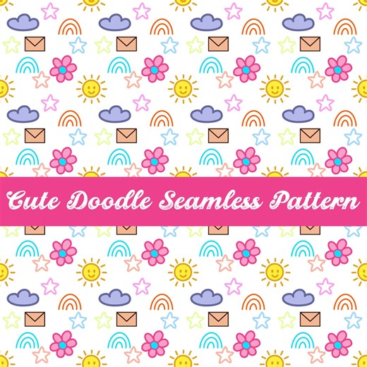 Whimsical Doodle Seamless Pattern – Hand-drawn Digital Paper (digital Download) - Etsy Australia