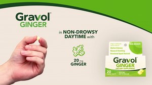 Gravol Ginger Tablets for Upset Stomach and Nausea, 20ct​