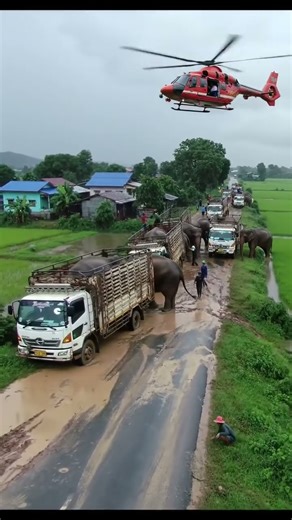 “Elephant Convoy Disaster: Trucks Overturn on Extreme Mud Road!”