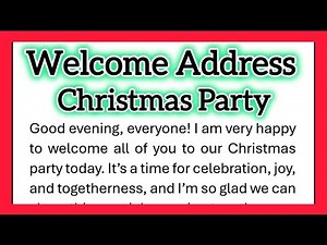 Welcome Address for Christmas Party or Celebration in Church 240 Words
