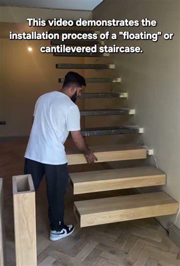 Installing Timber Sleeves on Floating Cantilever Stairs
