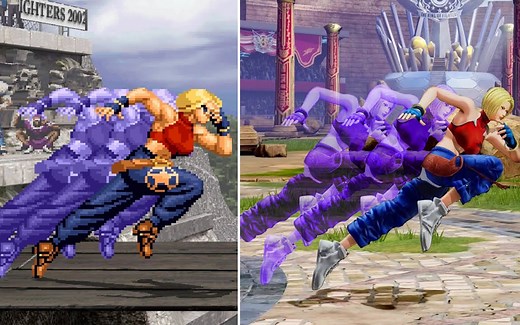 拳皇布鲁玛丽必杀技动感闪光进化史Evolution of Blue Mary's Mary Splash Rose