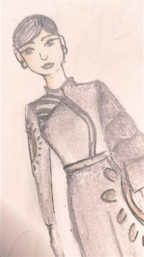 Pencil fashion sketch..My digital OOTD😁 Would you wear this??