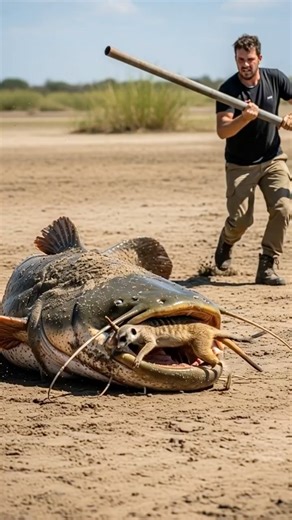Unbelievable Moment: Meerkat Pulled From Catfish’s Mouth.
