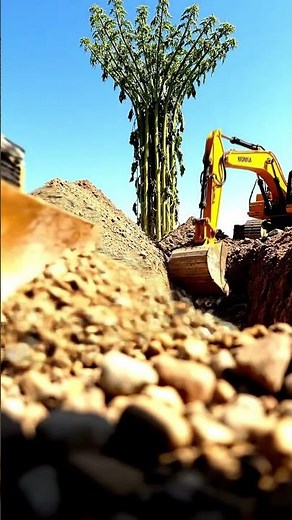 Heavy Machinery Action: Bulldozer & Excavator at Work! 🚧