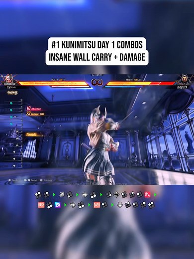 Kunimitsu Tekken 8 combos — Day 1 wall carry & damage