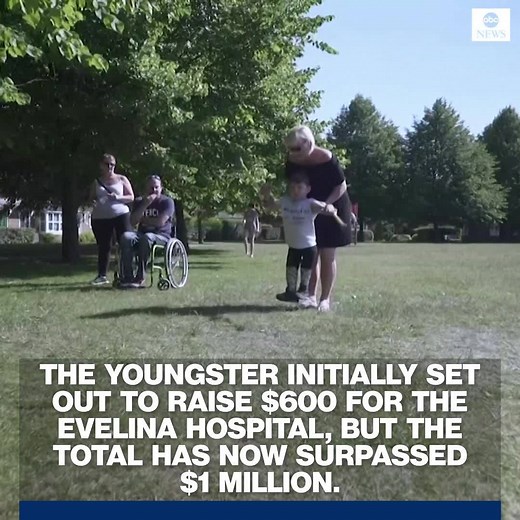 49K views · 1.7K reactions | This five-year-old double amputee has raised more than $1 million for the hospital that saved his life by walking 10 kilometers on his new prosthetic legs. He was inspired by the record-breaking endeavors of a WWII veteran who is 95 years his senior. https://abcn.ws/2A4j0JJ | ABC News | Facebook
