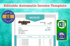 Editable Invoice Template for Business. Printable Invoice. Custom Invoice. Services Invoice Template for Small Business. Billing Template. - Etsy Canada