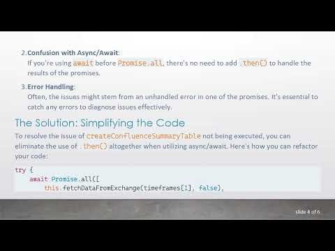 Why is my createConfluenceSummaryTable function not being called in Promise.all with async/await?