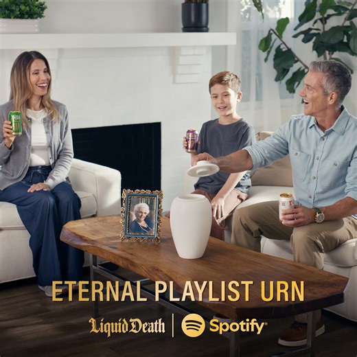 Introducing the world’s first ever music-streaming urn from Liquid Death x Spotify. Finally death is a lot less boring. With the Eternal Playlist Urn, now the dead can listen to their favorite jams for all of eternity. There are only 150 in existence. Get your own before they are gone forever: https://bit.ly/4b5r0c2 | Liquid Death