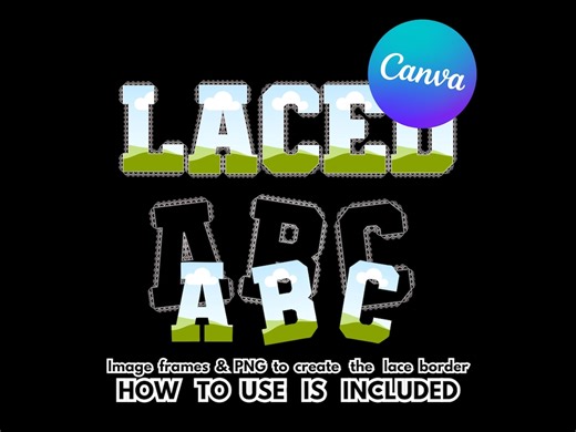 Lace Letter Frames: Varsity Font, Canva Template (digital Download) - Etsy