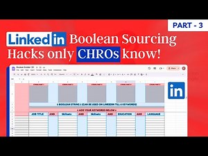LinkedIn Boolean Search HACKS only CHRO knows! | FREE Linkedin Sourcing | PART 3