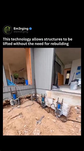 Emerging Technological Advancements on Instagram: "Modern foundation repair uses hydraulic lifting systems to raise settled structures without damaging them. Steel piers are driven deep into stable soil. Hydraulic jacks then apply slow, controlled pressure to lift the foundation evenly, correcting settlement caused by expanding clay, soil shrinkage, and long-term ground movement. Once the structure reaches the correct height, the system locks the foundation in place, preventing future sinking wh
