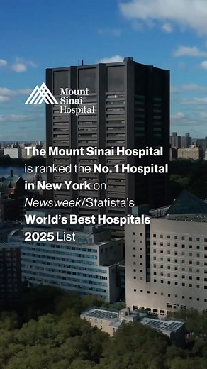 We’re proud to announce that The Mount Sinai Hospital is ranked the No.1 hospital in New York State on Newsweek/Statista’s World’s Best Hospitals 2025 list for the third straight year. This recognition reflects our unwavering commitment to delivering exceptional care to our patients and the community, and advancing medical innovation every day. Thank you to our dedicated teams whose hard work makes this excellence possible. #WeFindAWay | The Mount Sinai Hospital