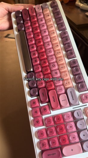 Switch key caps with me on my @Aula F99 🩶❤️🤎 #wfh #keyboard #keycaps #workwithme #keyboardasmr
