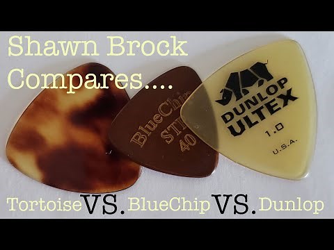 Pick comparison: Tortoise Shell, BlueChip, and Dunlop