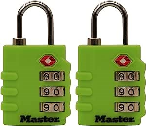 Master Lock 4684T Set Your Own Combination TSA Approved Luggage Lock, 1-3/8 in. Wide, Colors May Vary