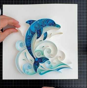 Quilling Dolphin | Quilling paper art | Make dolphin #quillingart #dolphin #waves #craft #paper