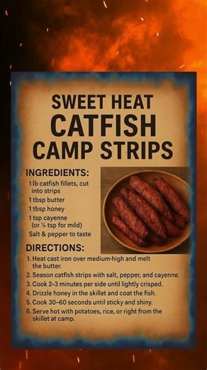 🐟 Sweet Heat Catfish Camp Strips Recipe. #cooking