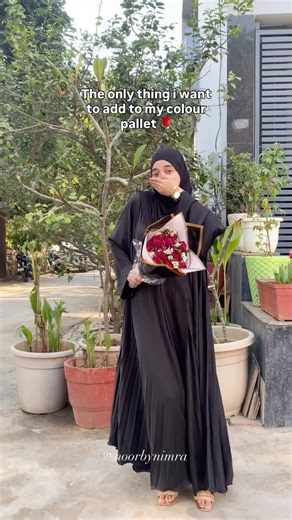 Noor on Instagram: "The only this i want to match with my black abaya 🌹 Pleated abayas are available in diff shades(place your order via dm) [abaya, abayaforher, abayadubai,trend, abayadubai,fyp,explore,modest,aesthetic,modestootd,girlie fashion,abayafashion, reelitfeelit,roses] #abaya #trending #fyp #abayafashion #reelinstagram"