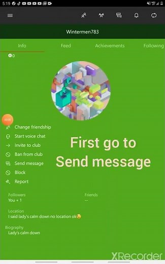 How to send a picture on xbox app