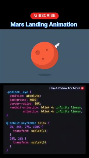 🚀 Mars Landing Animation Using CSS | Coding With Saurabh 🌌💻 #Shorts #codingwithsaurabh