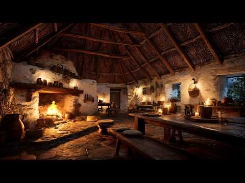 Cozy Irish Country Pub Ambience 🔥 Fireplace & Candlelight | Relaxing Celtic Music | 4K