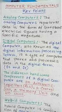 What is Analog Computer? l What is Digital Computer? l Explain Hybrid Computers #shorts #computer