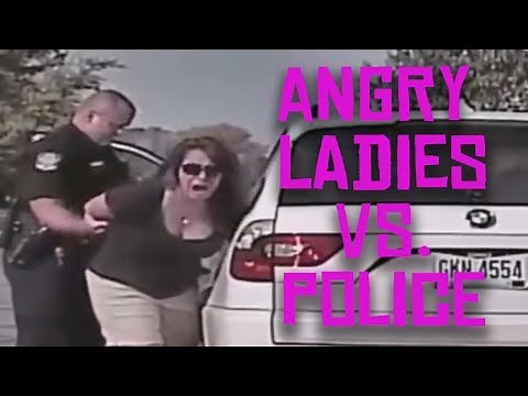 Angry lady vs. Police Compilation