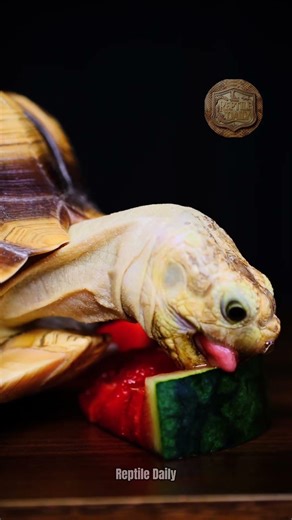 Turtle Eating Watermelon Close Up #asmr #turtle #reptileasmr