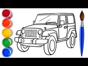 How to draw easy jeep | easy drawing step by step for kids