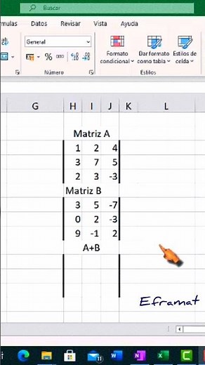 Aprende a sumar matrices en excel en menos de un minuto. #Shorts #matrices #álgebra_Lineal
