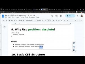 Lecture 08: Five Layer Drop-Down Menu Using Flexbox, ul, li, a Structure with Icons