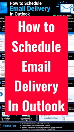 How to schedule email delivery in Outlook. #outlook365 #outlook #outlooktips #emailist